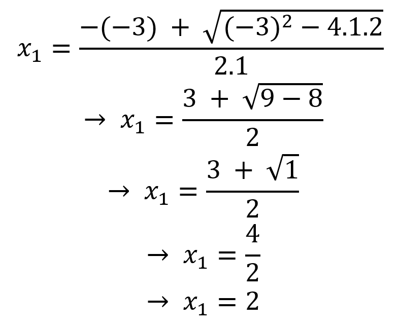 Solving the first equation and finding the value of x1