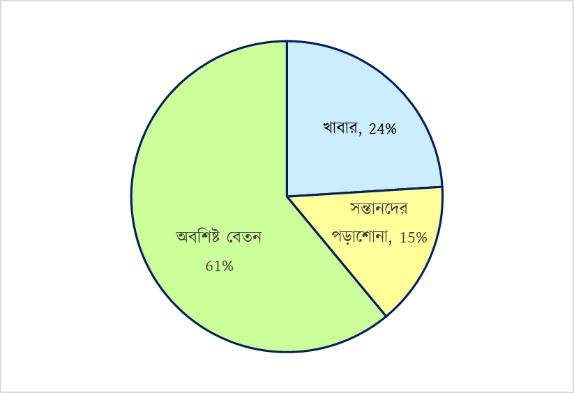 ব্যয়ের হিসাব বোঝানোর জন্য পাই চিত্র